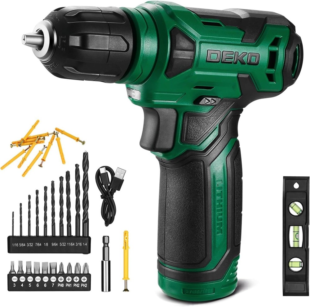 Lightweight 8V Electric Drill with 3/8" Keyless Chuck & Variable Speed Control