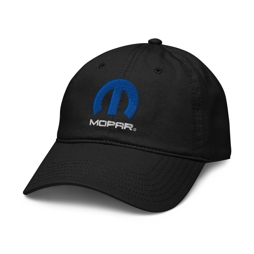Mopar Embroidered Logo (Blue) Adjustable Baseball Hat One Size Black
