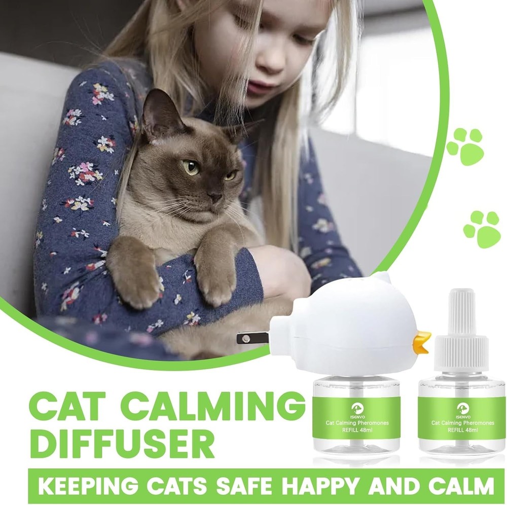 Cat Pheromones Calming Diffuser, 2 in 1 Cat Calming Starter Kit Diffuser Head...