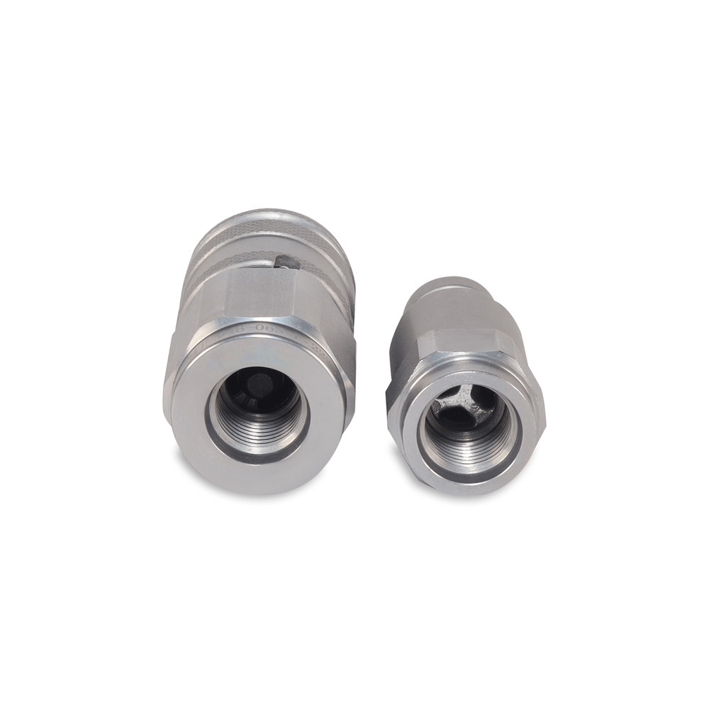 1/4″ Flat Face Hydraulic Quick Couplers Set - 3/8″ SAE Thread