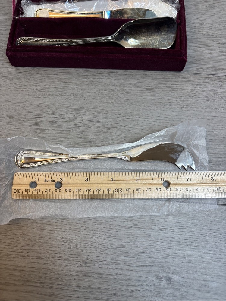 Vintage Goi2 Godinger Appetizer Serving Set Velvet Box Silverplate Lot Of 4