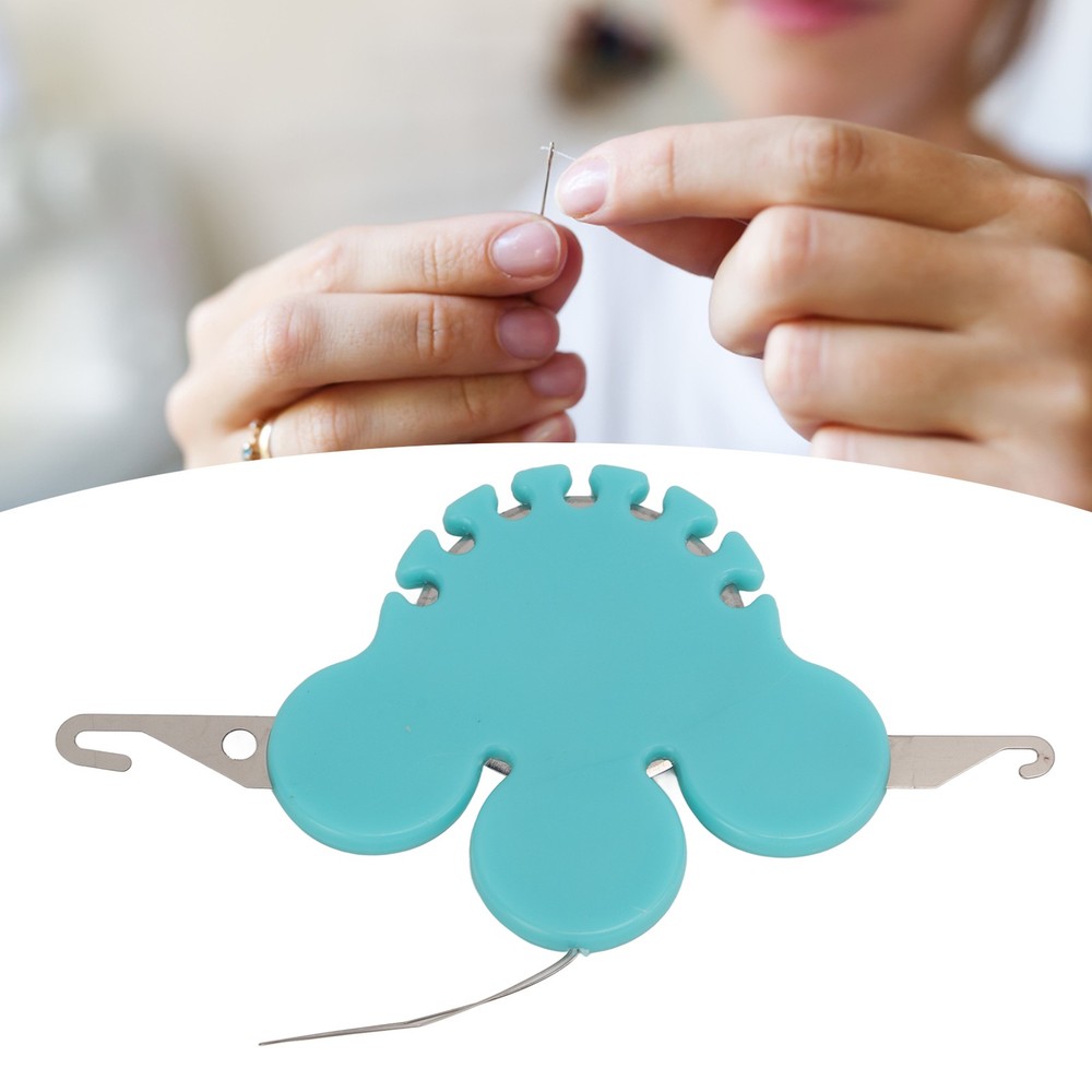 4 In 1 Needle Threader Wear Resistant Material Sewing Needle Threader(Blue )