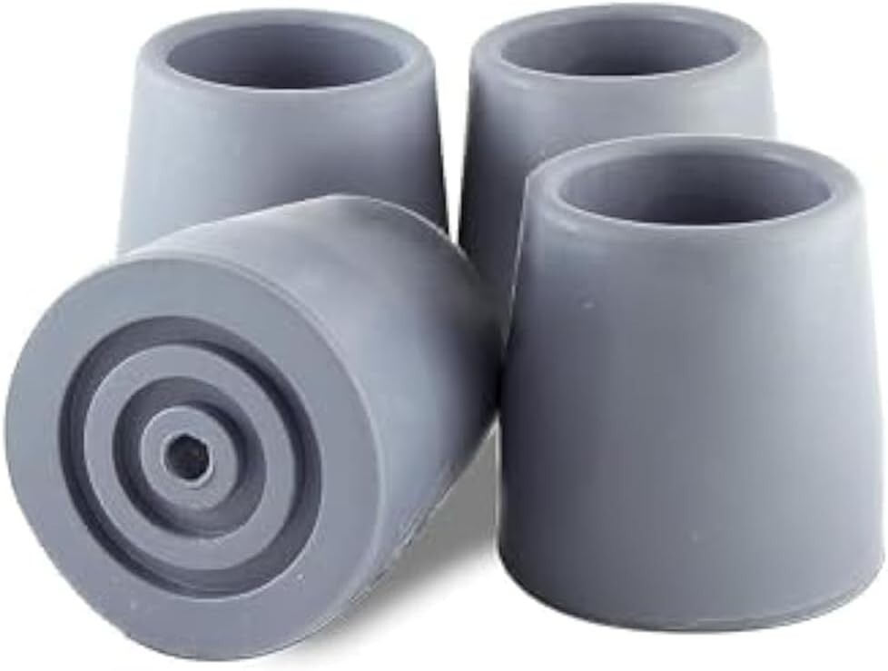 Replacement Walker/Commode Tips, Gray, 1 1/8"