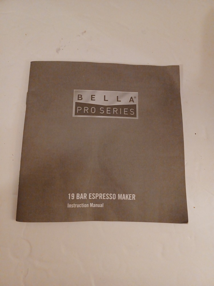 Bella Pro Series 19 Bar Espresso Maker TSK-1859B InGood Condition