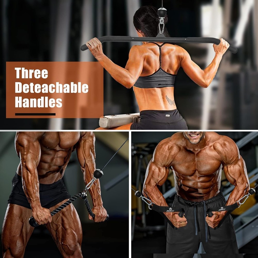 Home Gym Pulley System Tricep Workout Lat Pulldown Weight Cable for Squat Rack