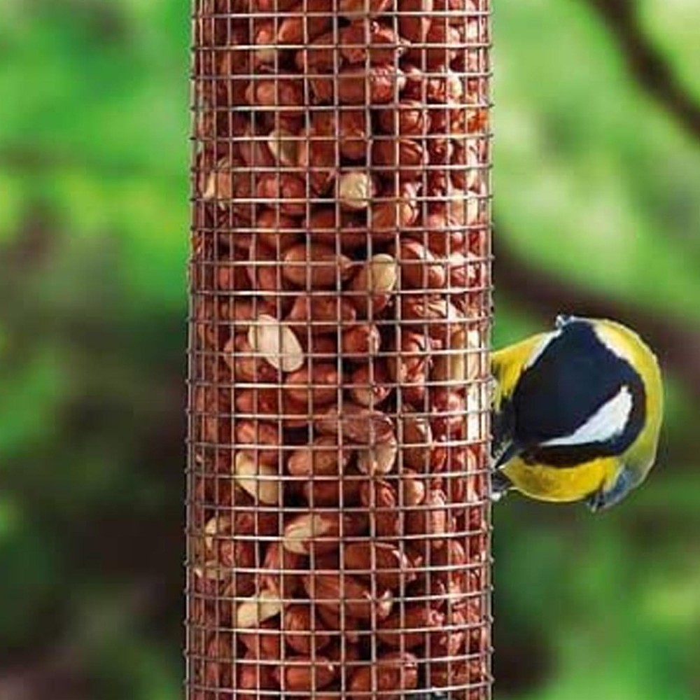 Hanging Peanut Bird Feeder Mesh Wired Blue