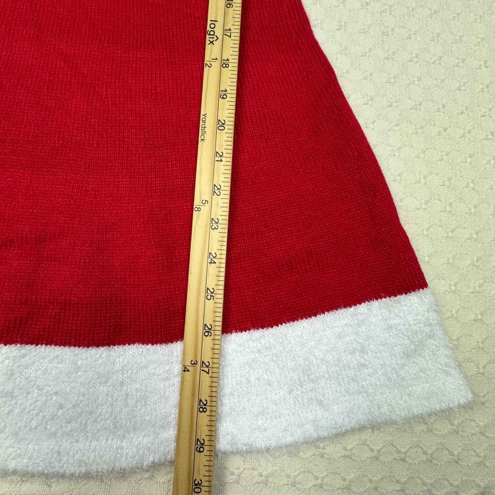 NEW Margaux Lexi Girl Red White Santa Dress Knit Sequins Belt Sz M 10 12 Holiday