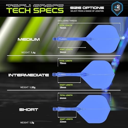 Integrated Flight & Shaft System Darts - No.2 Shape, Short/Intermediate/Medium,