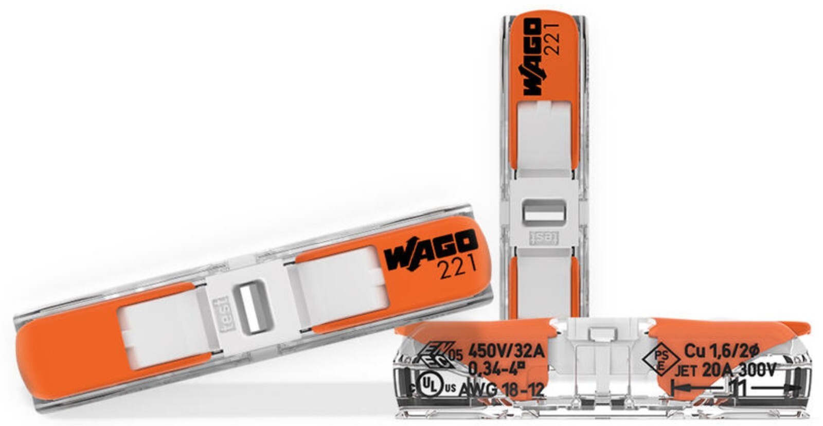 Wago 221-2401 Inline Splicing Wire Connector Lever Nuts  FREE SHIPPING