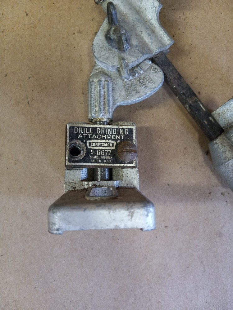 Vintage Sears Craftsman Drill Bit Sharpener Grinding Attachment 9-6677