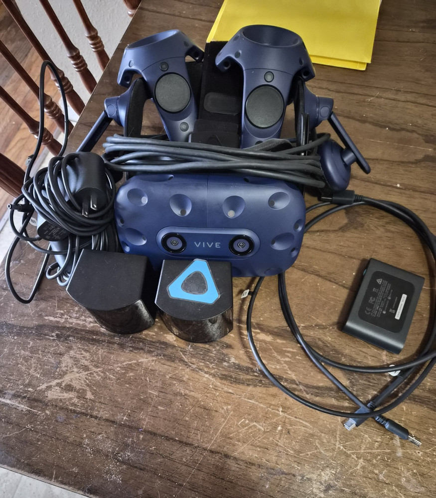HTC Vive Pro Blue PC VR Headset Bundle with Controllers & Base Stations