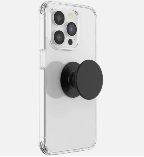 Pop Sockets Phone Grip & Stand With Swappable Top - Solid Black -New