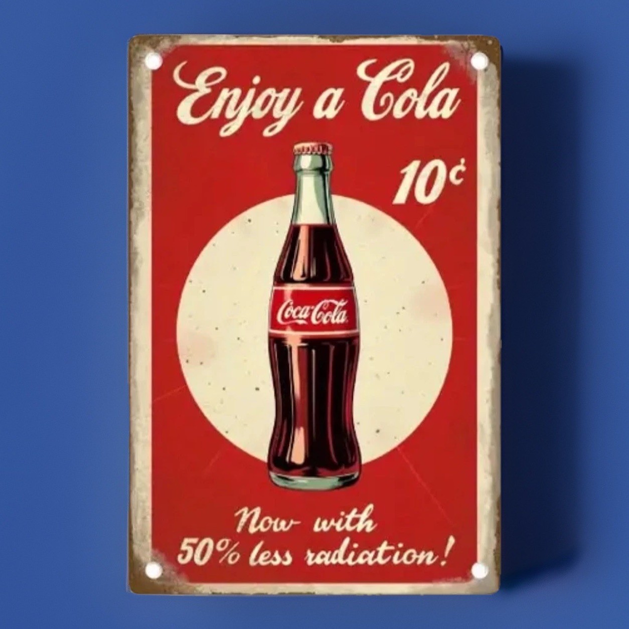 Cola Bottle Metal Sign, Retro Wall Decor, Vintage Coke advertising NEW. 8x12