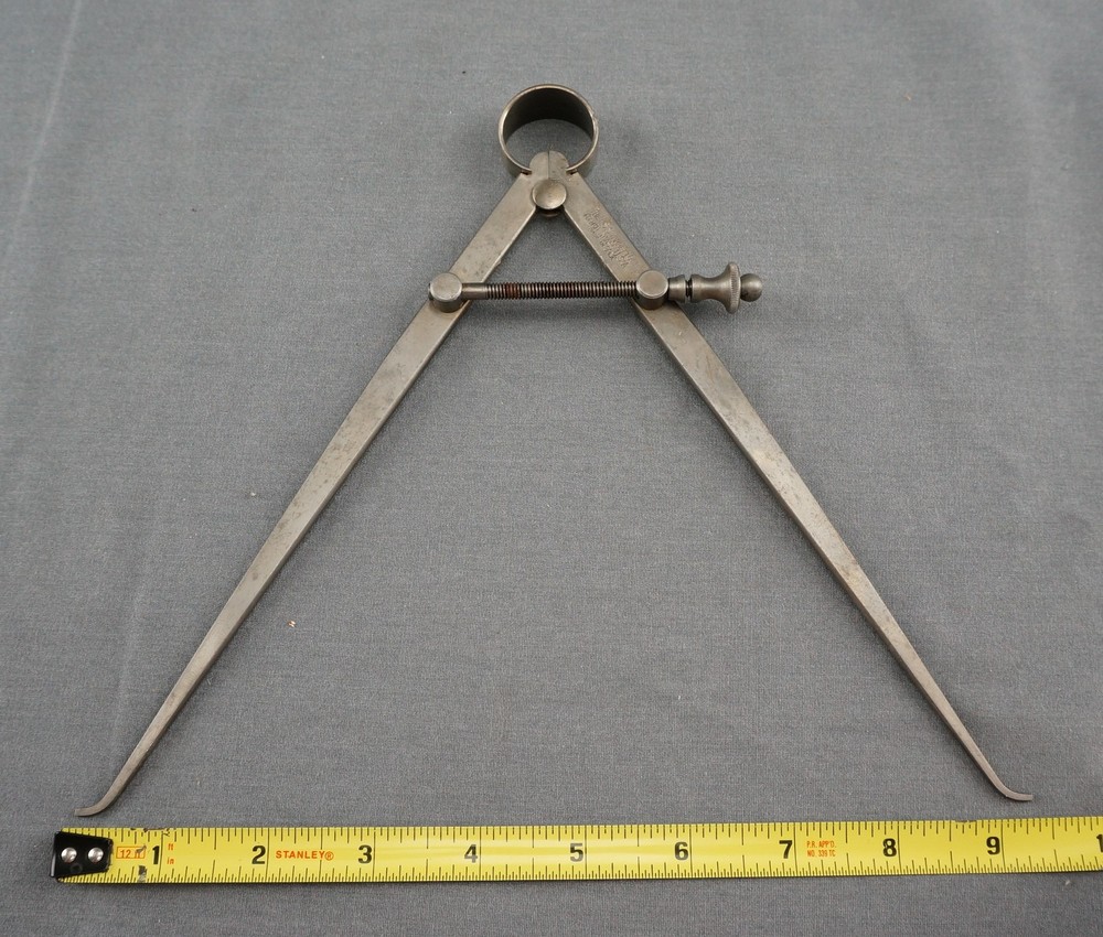 Vintage L.S. Starrett 9” Yankee Solid Spring Nut Inside Caliper Athol Mass.