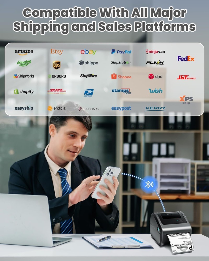 Phomemo D450BT Shipping Labels Printer 4 x 6 Label Printer Thermal Printer US