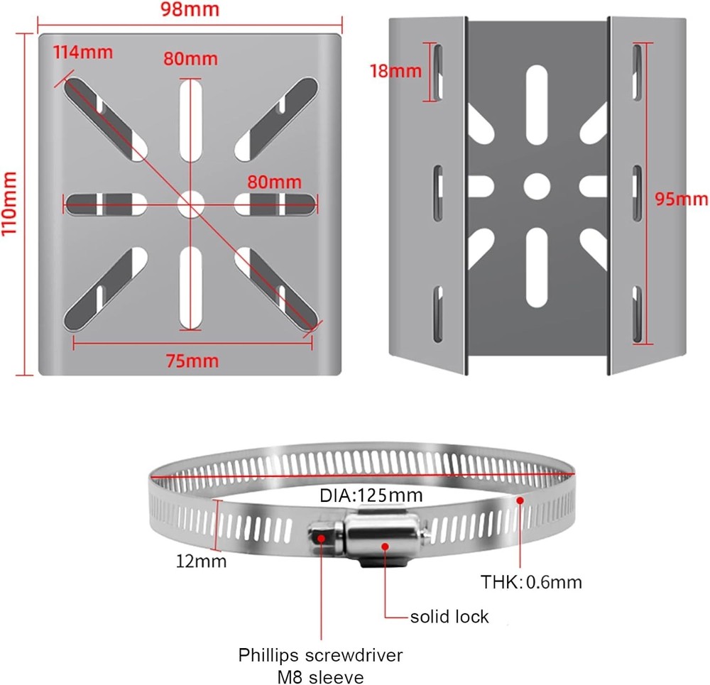Universal Vertical Pole Mount for Security Camera, Stainless Steel Mounting C...