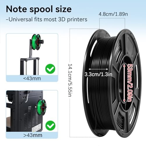 3D Printer Filament 250g 53mm Spool - 1.75mm High Precision Regular PLA