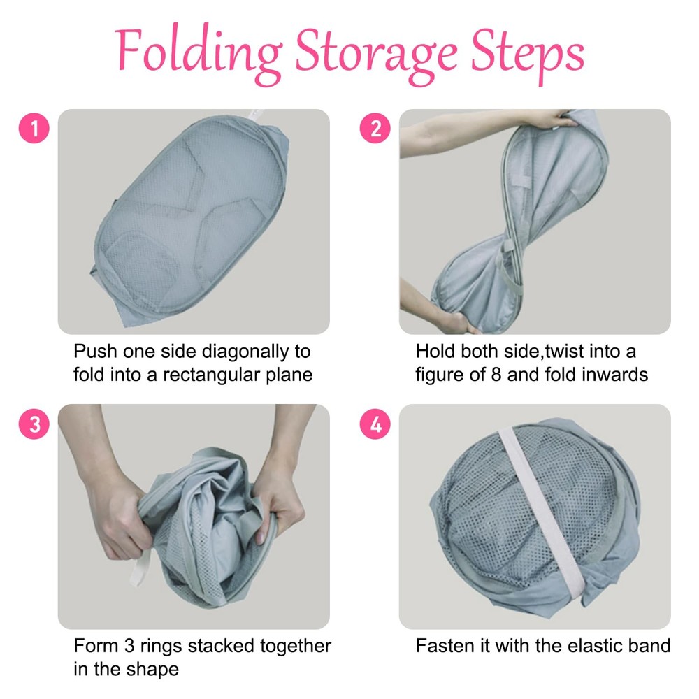 4PCS Mesh Laundry Hamper,Collapsible Laundry Baskets,75L Large Foldable Dirty...