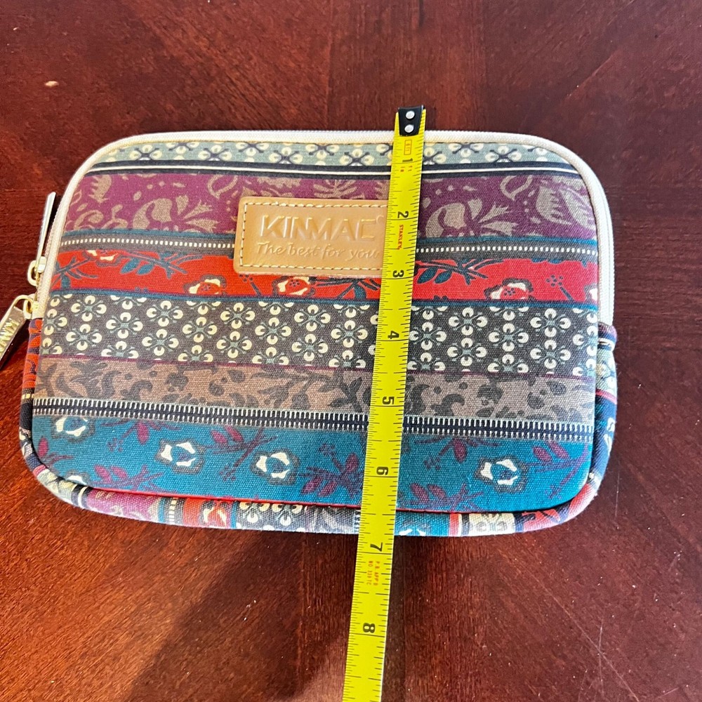 Kinmac Floral Patterned Zippered Pouch Multicolor 9" X 7" Protective Case