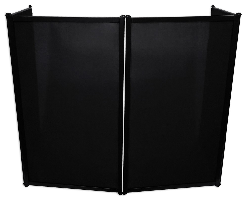 DJ Package w/Black Facade Booth+Bag+2) Totem Stands+Foldable Adjustable DJ Table