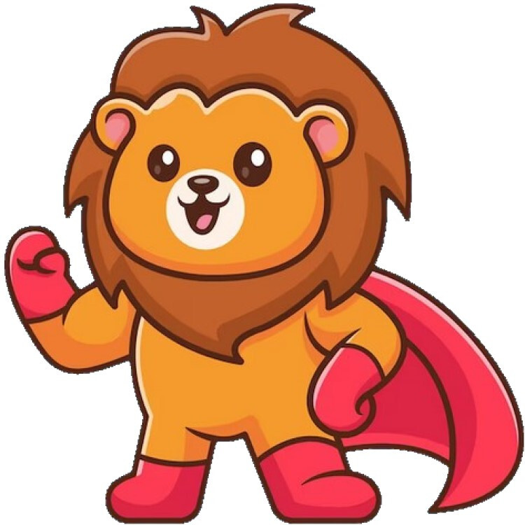 30 Custom Super Hero Lion Personalized Address Labels