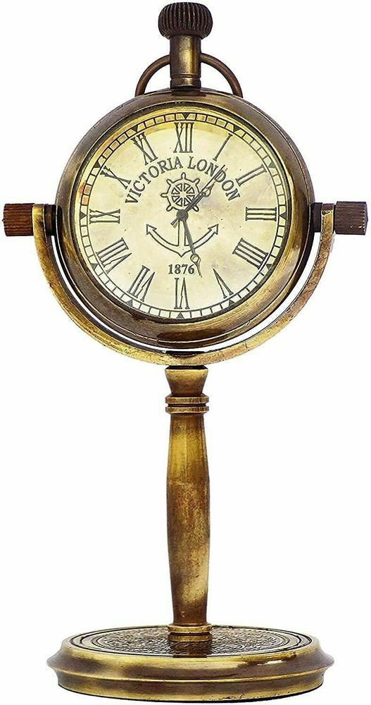 Antique Nautical Brass Table Top Clock Desk Clock Desktop Maritime Clock Gift