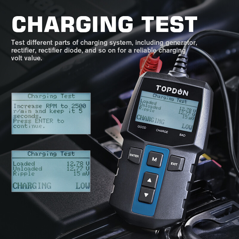 2025 TOPDON BT100 Car Battery Tester 100-2000 CCALoad Tester 3 Testing Functions
