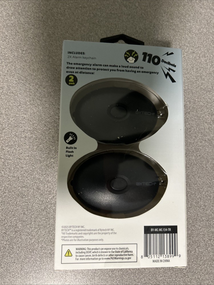 Personal Alarm Keychain w/ LED Flashlight 2 Pack