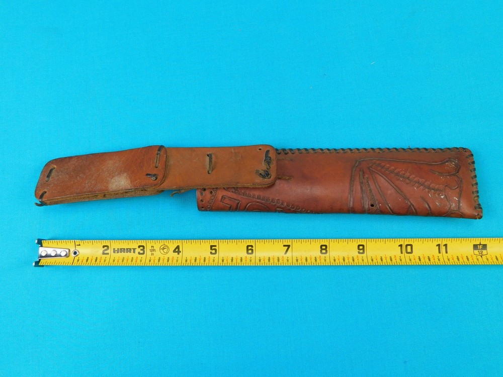 Vintage US Custom Made Knife Dagger Leather Scabbard Sheath