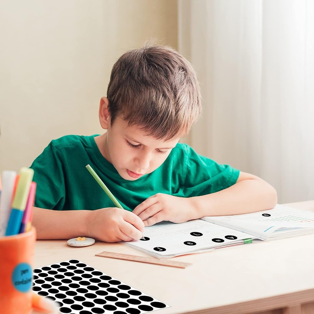 3500 Dot Stickers, 3/4 inch Black Coding Labels, Circle 3500 Pieces,