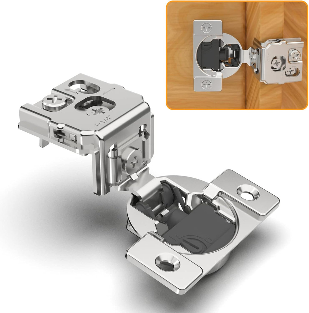 30 Pack Soft Close Concealed Hinges - Satin Nickel 105° Open Angle