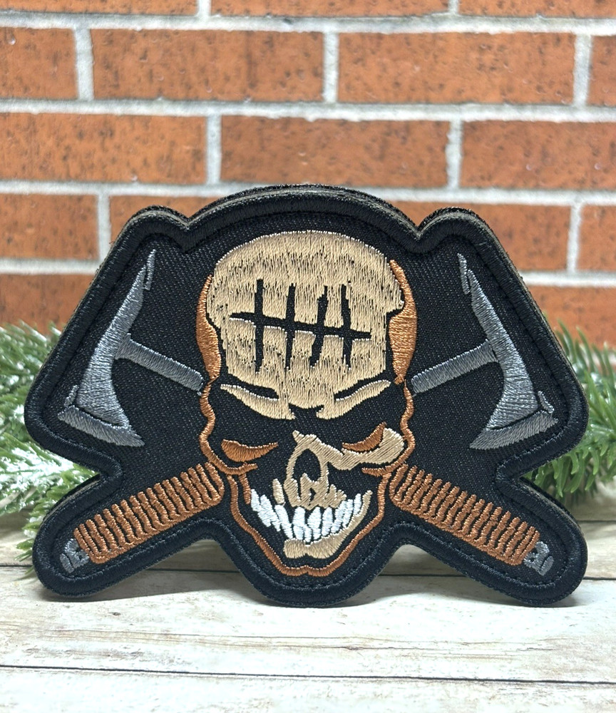 Tactical Morale Patch - Skull Punisher Patch - Embroidered Viking Axe Patch