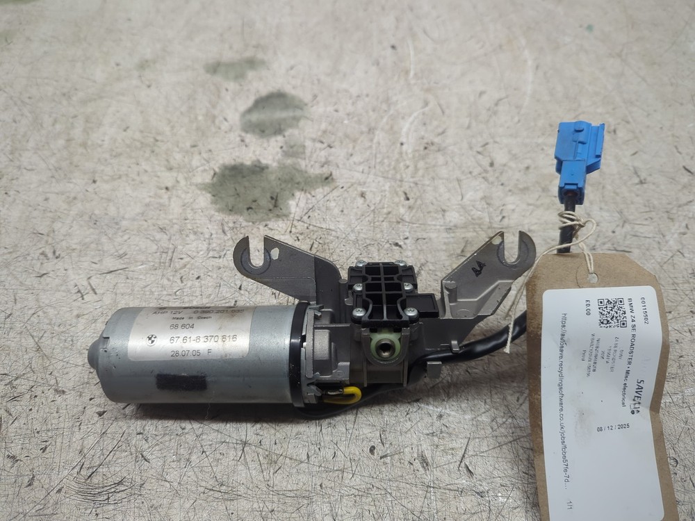2005 BMW Z4 E85 SOFT TOP ROOF LOCKING MOTOR 8370816 00115502