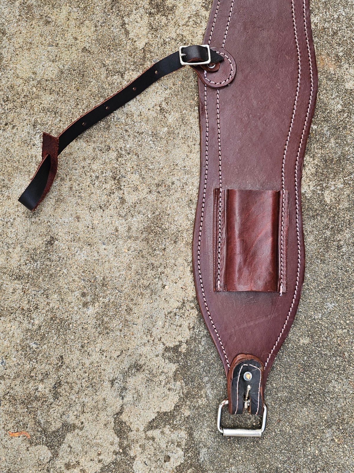 New 6" Wide Western Leather Rear Flank Cinch with Connector Strap