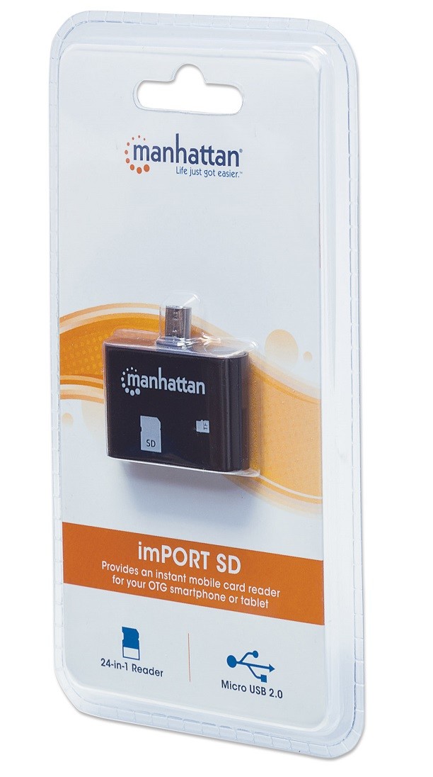 USB2.0 Micro-B 24-in-1 Card Reader/Writer Mobile OTG Adapter, Manhattan 406208