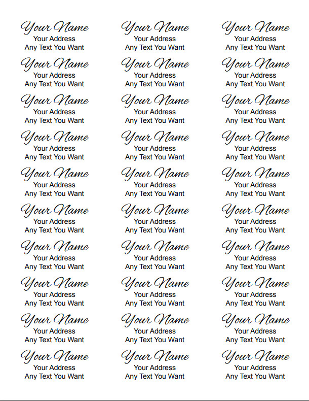 60 Personalized Elegant Cursive Script Address Labels Custom Stickers Free SH