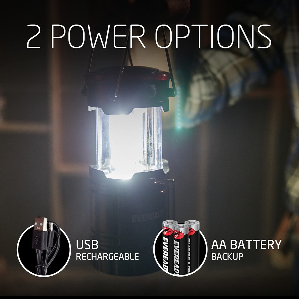 EVEREADY 360 LED Camping Lantern (2-Pack), Collapsible LED Lanterns, Rugged S...