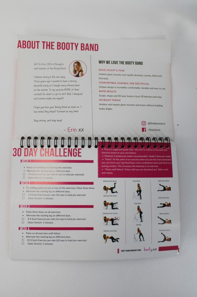 BootyCo Booty Band Program Book Pink Booty Band Black Bag