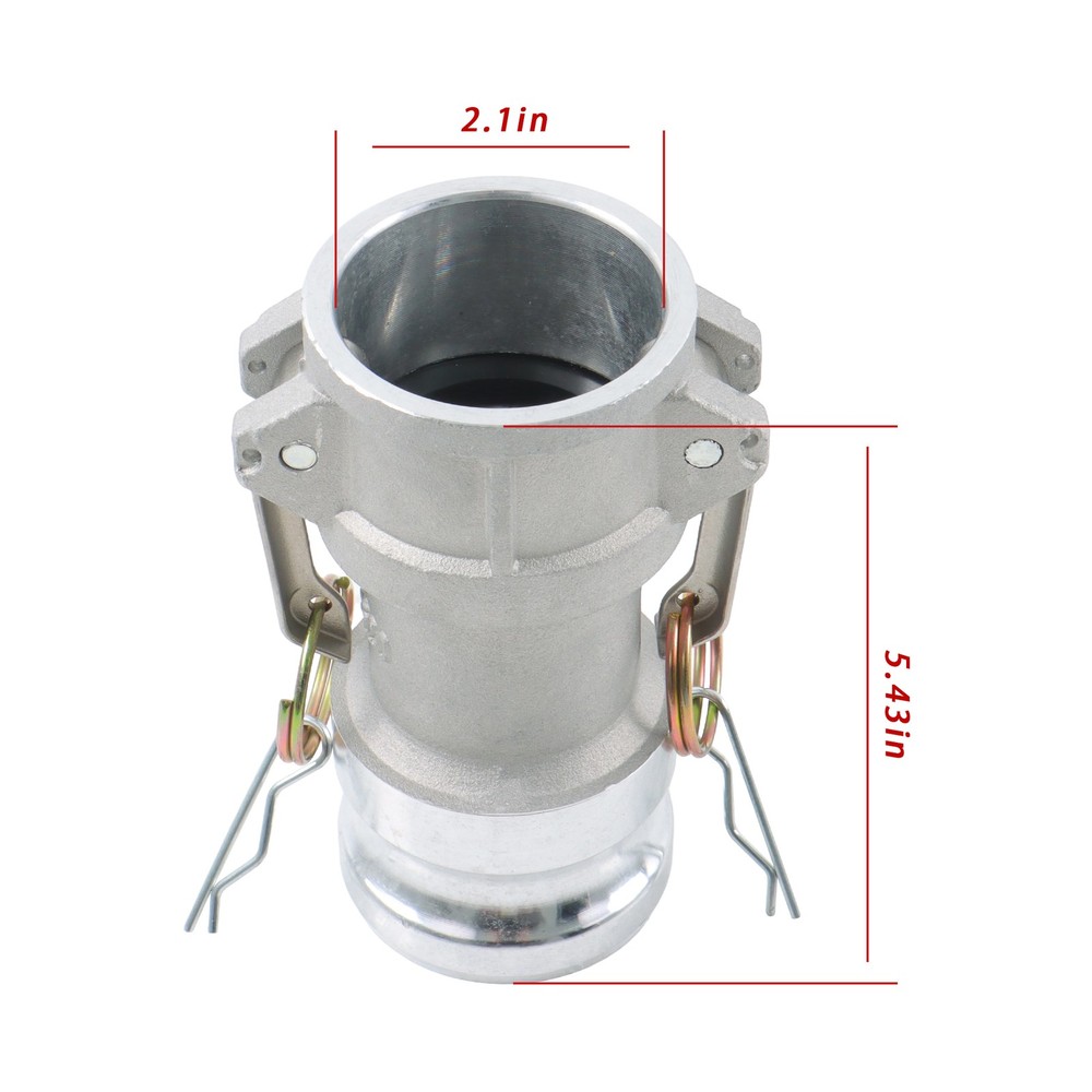 DA1520 Type 1.5" to 2" Camlock Coupling, Aluminum, Quick Disconnect Fitting