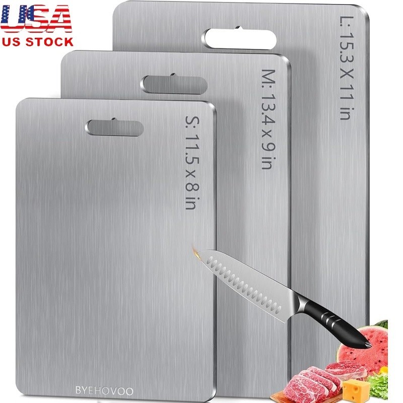 Titanium Cutting Board Set 3PCS Double Sided Lightweight Easy Clean Kitchen Tool