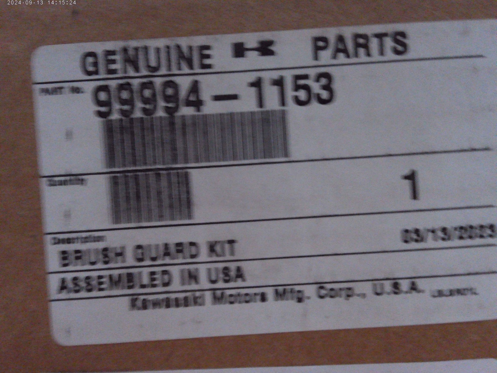 Kawasaki Bumper Guard 99994-1153. Fitment in Description