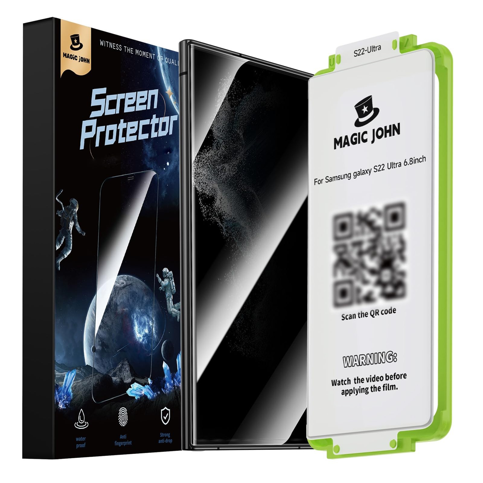 MAGIC JOHN 2-Pack Samsung S22 Ultra Privacy Screen Protector PET Film 6.8"