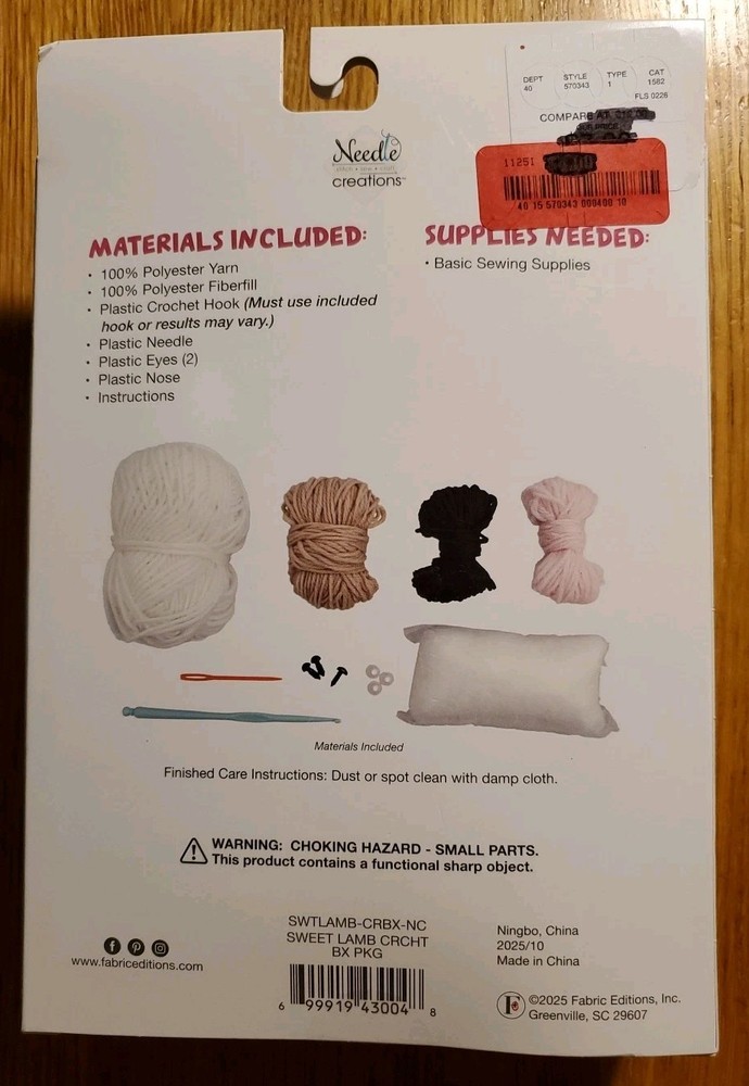 Needle Creations Complete Crochet Kit DIY Easter Sweet Lamb Intermediate Skill