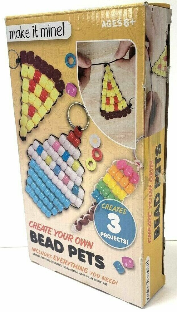 Bead Work Make It Mine Create Your Own Bead Pets Projects DIY Key Ring NEW Box