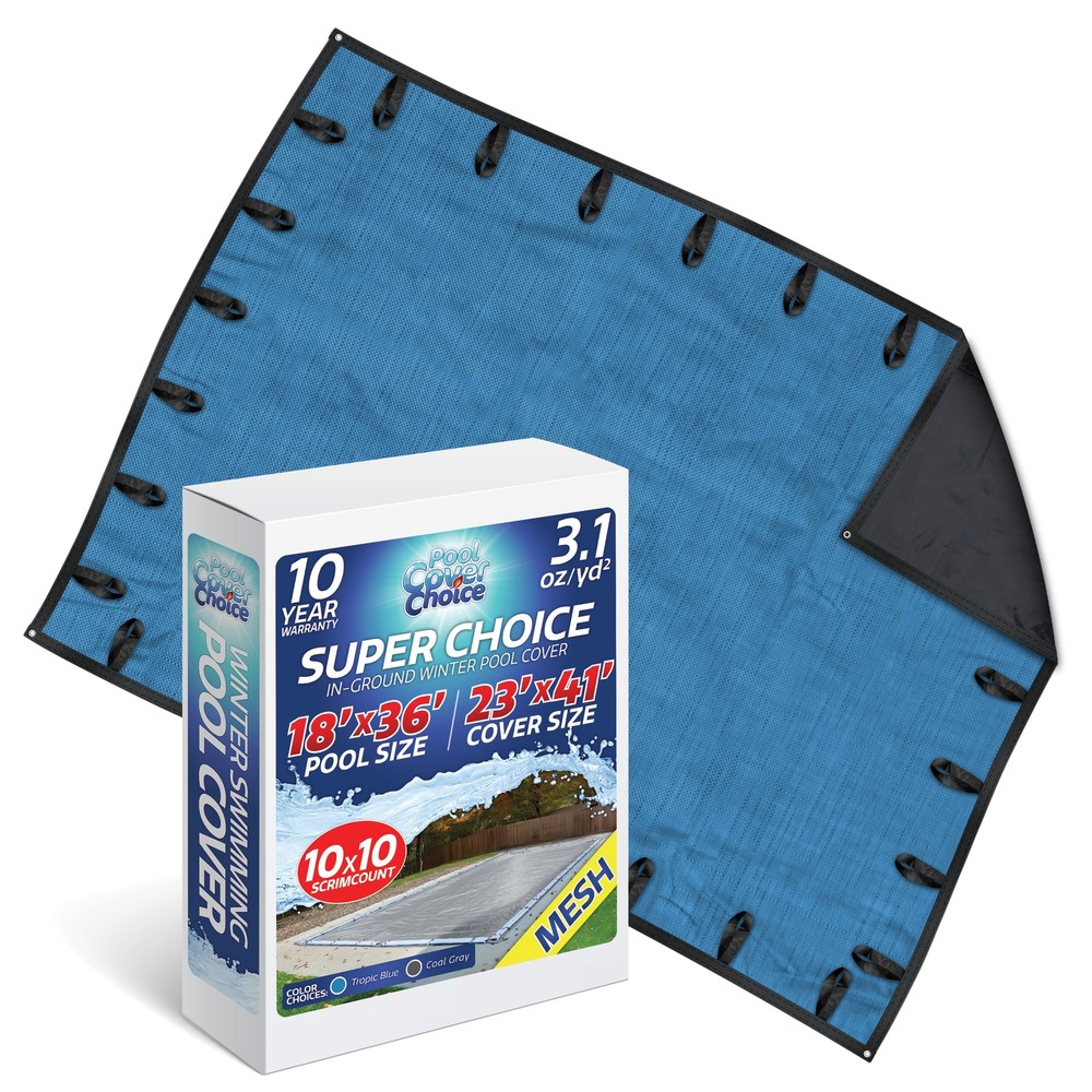 PoolCoverChoice Winter Swimming Pool Cover for 18 ft x 36 ft Rectangular Pool