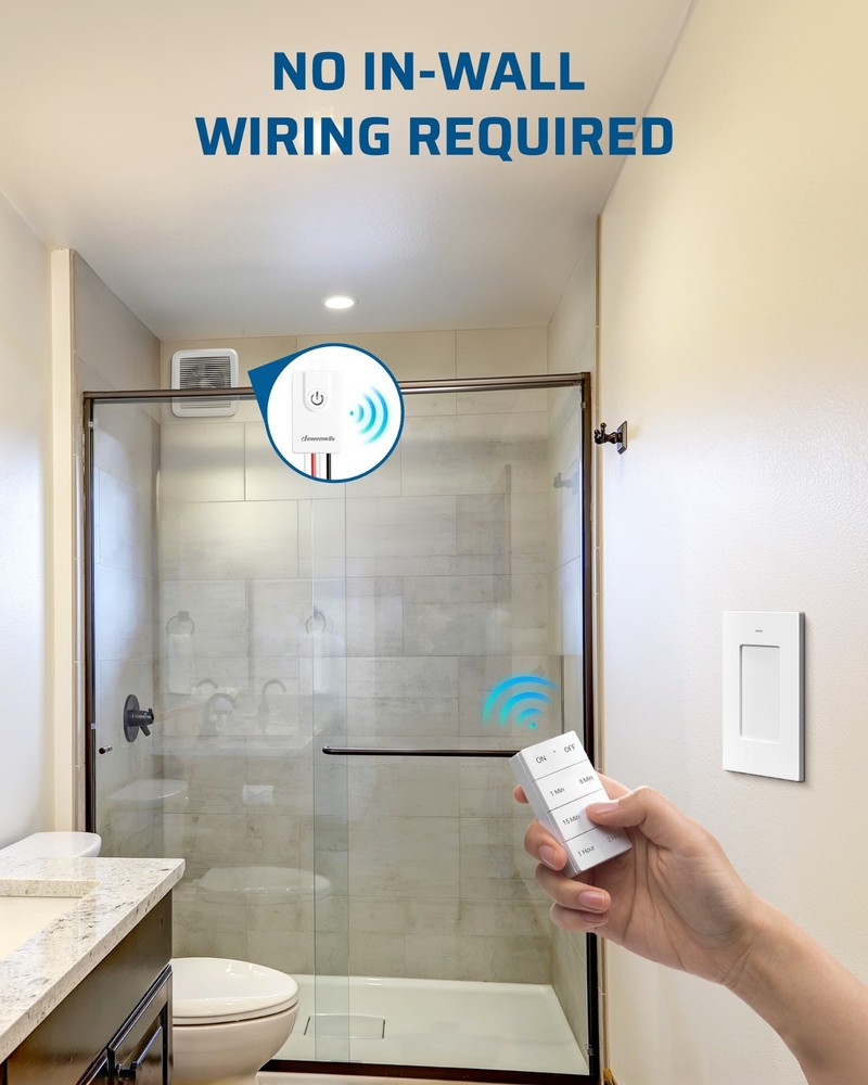 DEWENWILS Wireless Light Switch 15AMP High Power Receiver Kit with Timer,Switch