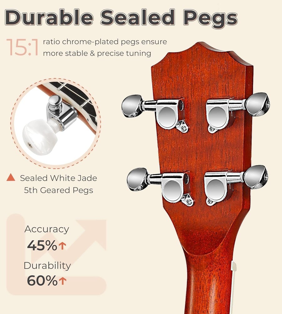Portable 5-String Banjo for Beginners - Mahogany