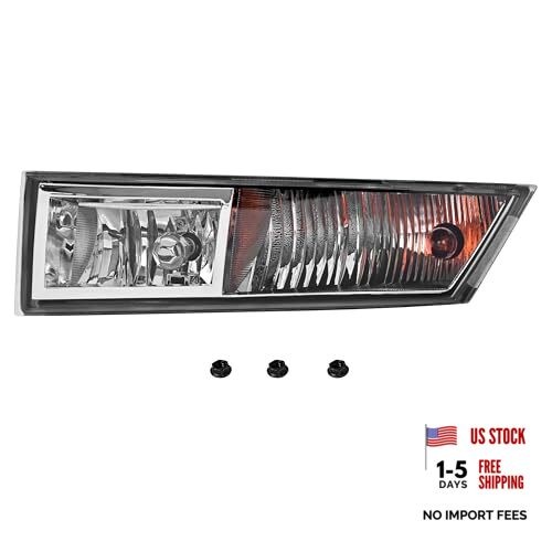Fog Light Left Side Halogen Clear Lens Compatible with 2007-2014 Cadillac