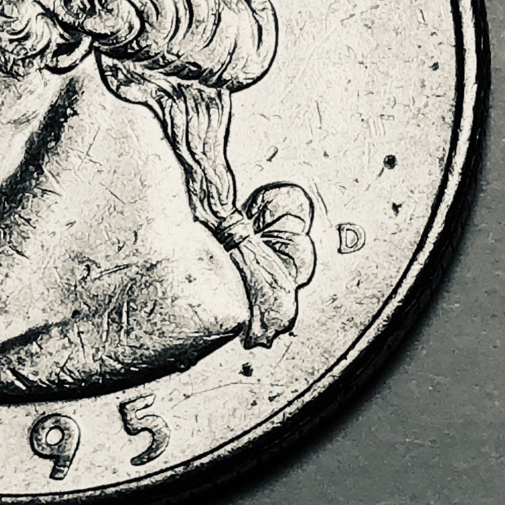 1995 D Washington quarter folder filler circulated