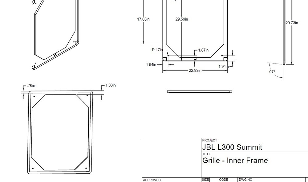 JBL L300 Summit Speaker Loudspeaker Grille Plans